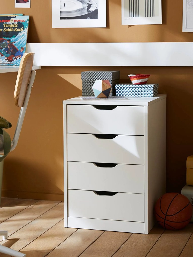Móvel para secretária, 4 gavetas branco