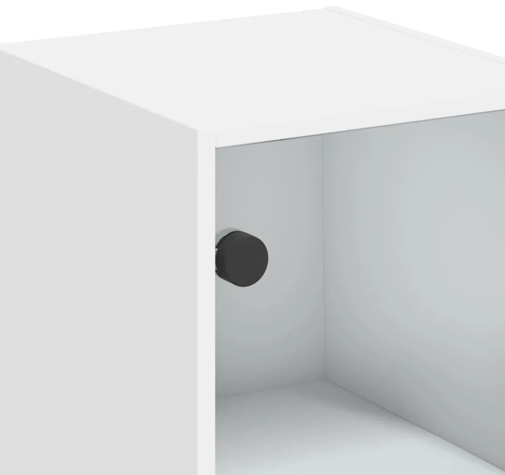 Armário de parede c/ portas de vidro 35x37x68,5 cm branco