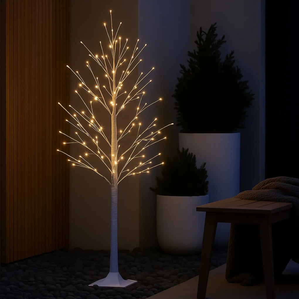 Árvore de Natal branca de chão 120cm incluindo LED com temporizador IP44 - Ki
