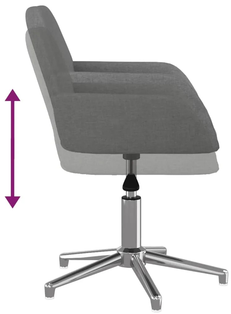 Cadeiras de jantar giratórias 2 pcs tecido cinzento-claro