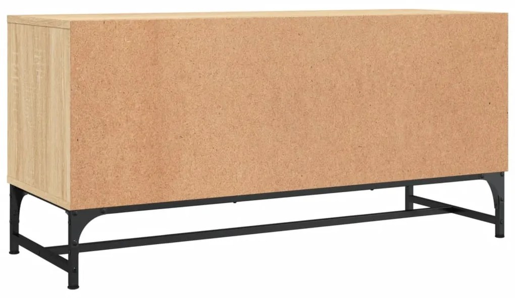 Móvel de TV c/ portas de vidro 102x37x50 cm carvalho sonoma