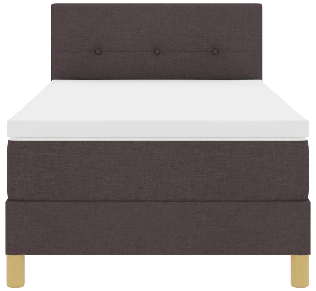 Cama Box Spring com Colchão Castanho 80x200 cm Tecido