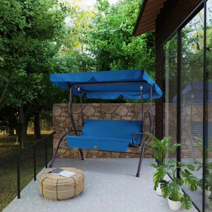 Baloiço Jardim Hollywood 140 x 112 x 150 cm com cobertura solar azul