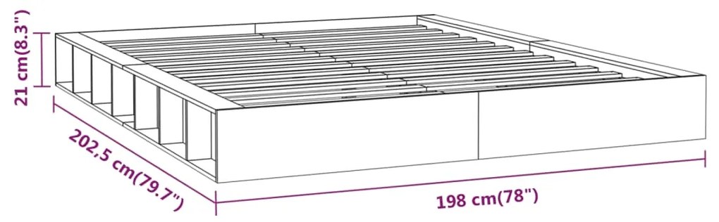 Estrutura de cama super king 180x200 cm madeira maciça branco