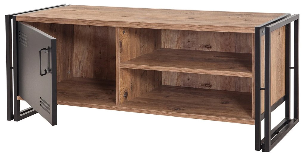 Móvel TV Cosmo – Pinheiro Atlântico e Preto – 130x50x45 cm