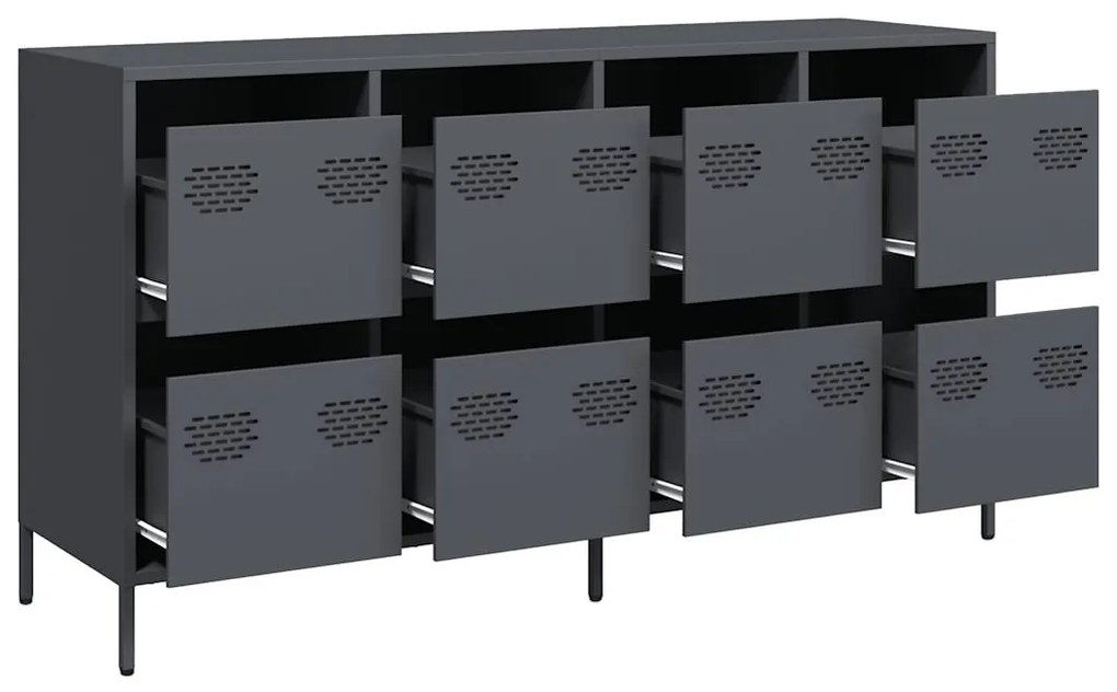 Aparador 135x39x73,5 cm aço laminado a frio antracite