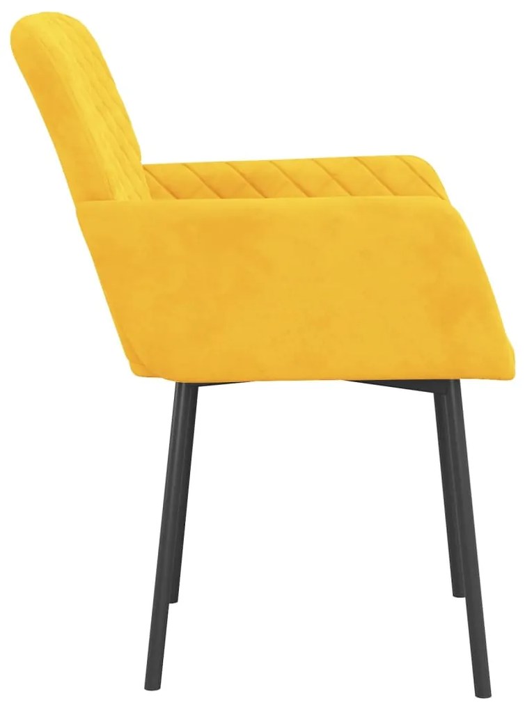 Cadeiras de jantar 2 pcs veludo amarelo