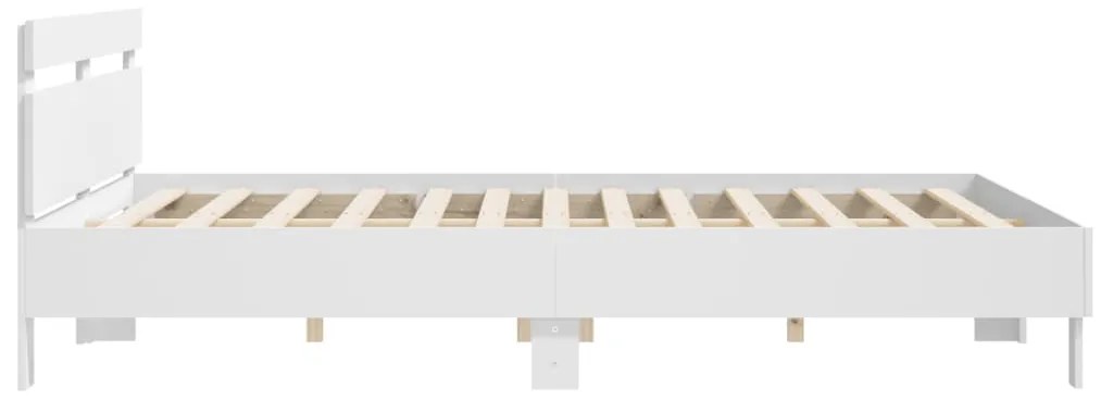 Estrutura cama c/ cabeceira 200x200 cm derivados madeira branco