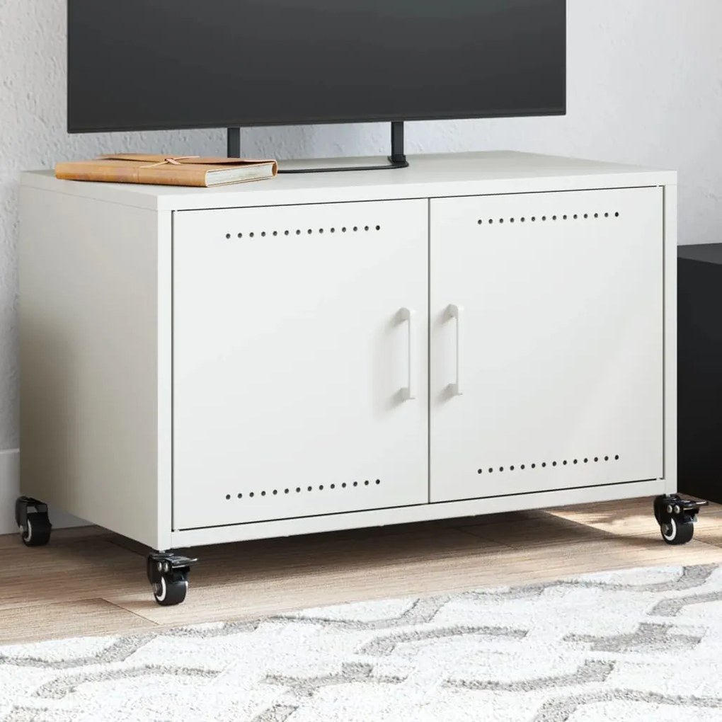 Móvel de TV 68x39x43,5 cm aço branco