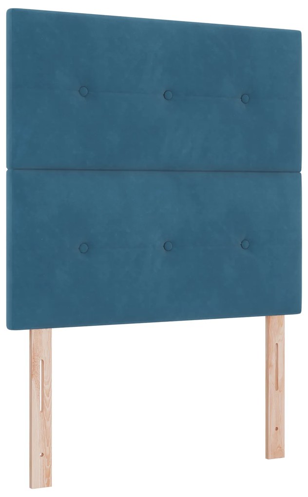 Cabeceira vidaXL Botão Estofada Azul Escuro 90 cm Veludo