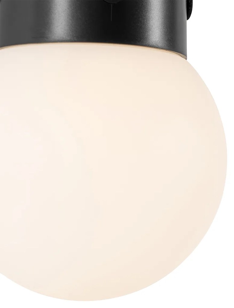 Candeeiro Pendente Exterior Preto com LED 3 passos de dimmer solar - Cornelia Moderno