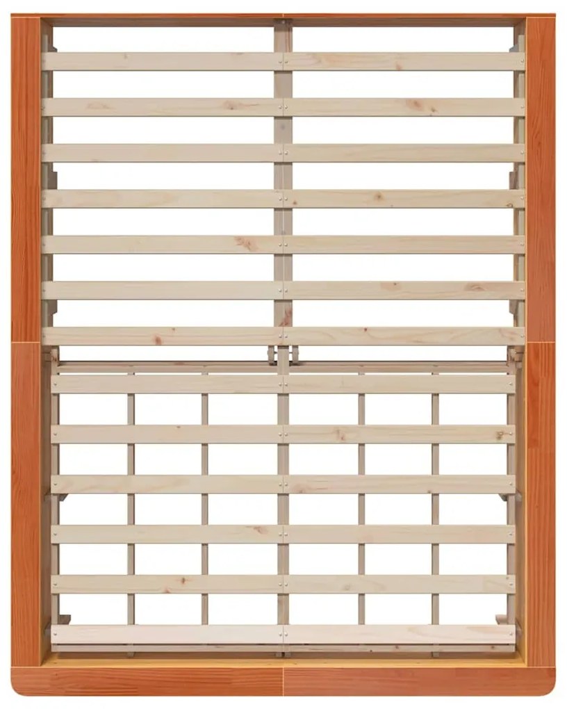 Cama com espaço de armazenamento, castanho, 160 x 200 cm, pinho sólido