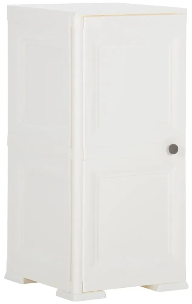 vidaXL Armário de plástico 40x43x85,5 cm design de madeira branco nata