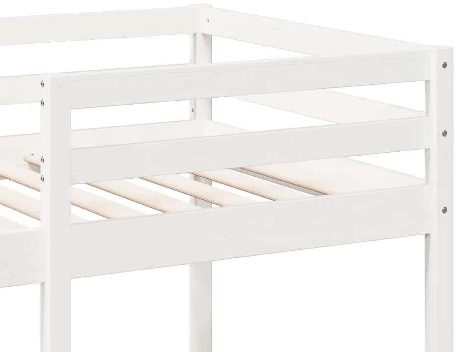 Cama alta sem colchão 75x190 cm pinho maciço branco