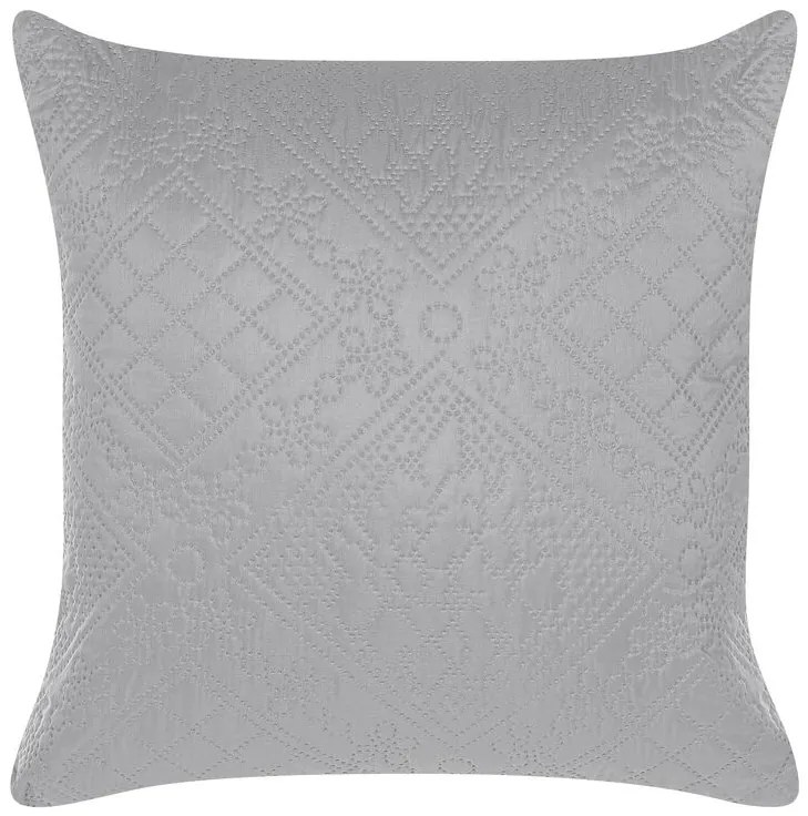 Colcha com relevo e duas almofadas cinzentas  220 x 240 ALAMUT Beliani