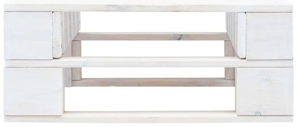 Otomano de paletes para jardim pinho impregnado branco
