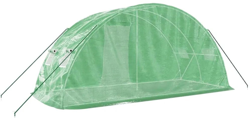 Estufa com estrutura de aço 10 m² 5x2x2,3 m verde