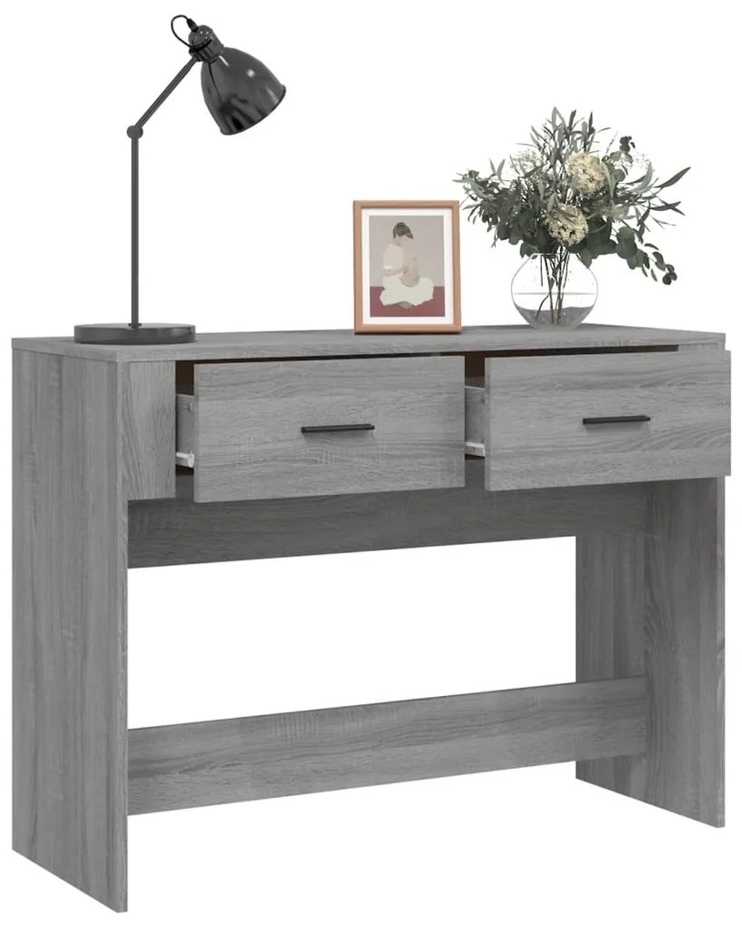 Mesa consola 100x39x75 cm derivados de madeira cinzento sonoma