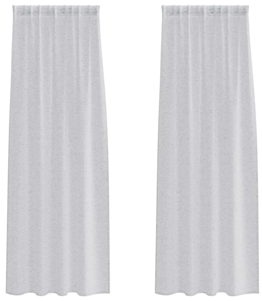 Cortinas 2 pcs Cinzento-claro 140 x 225 cm Poliéster