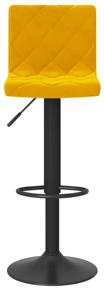 Bancos de bar 2 pcs veludo amarelo mostarda
