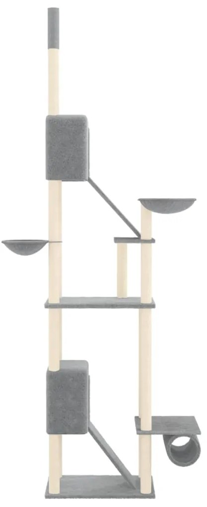 Árvore gatos altura ajustável chão-teto 277-303 cm cinza-claro