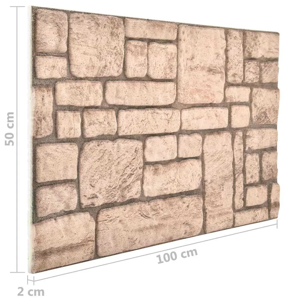 Painéis de parede 3D c/ design tijolos bege 10 pcs EPS