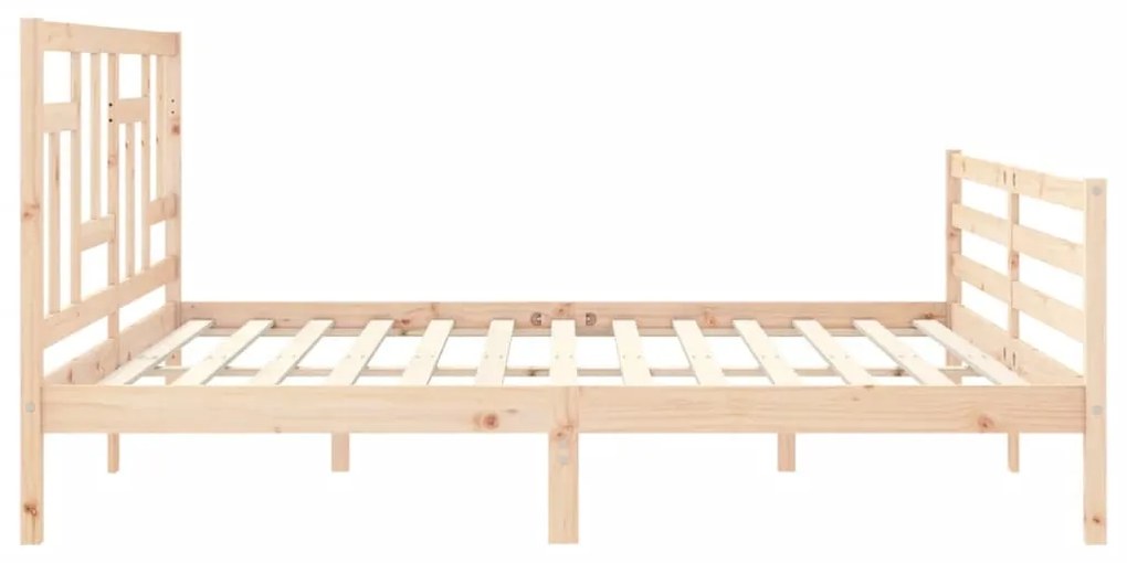 Estrutura de cama com cabeceira 200x200 cm madeira maciça