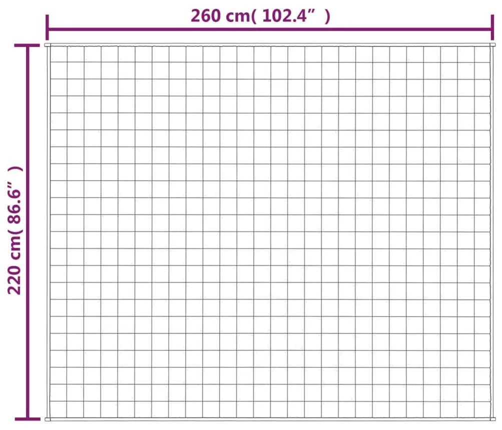 Manta pesada 11 kg 220x260 cm tecido cinzento