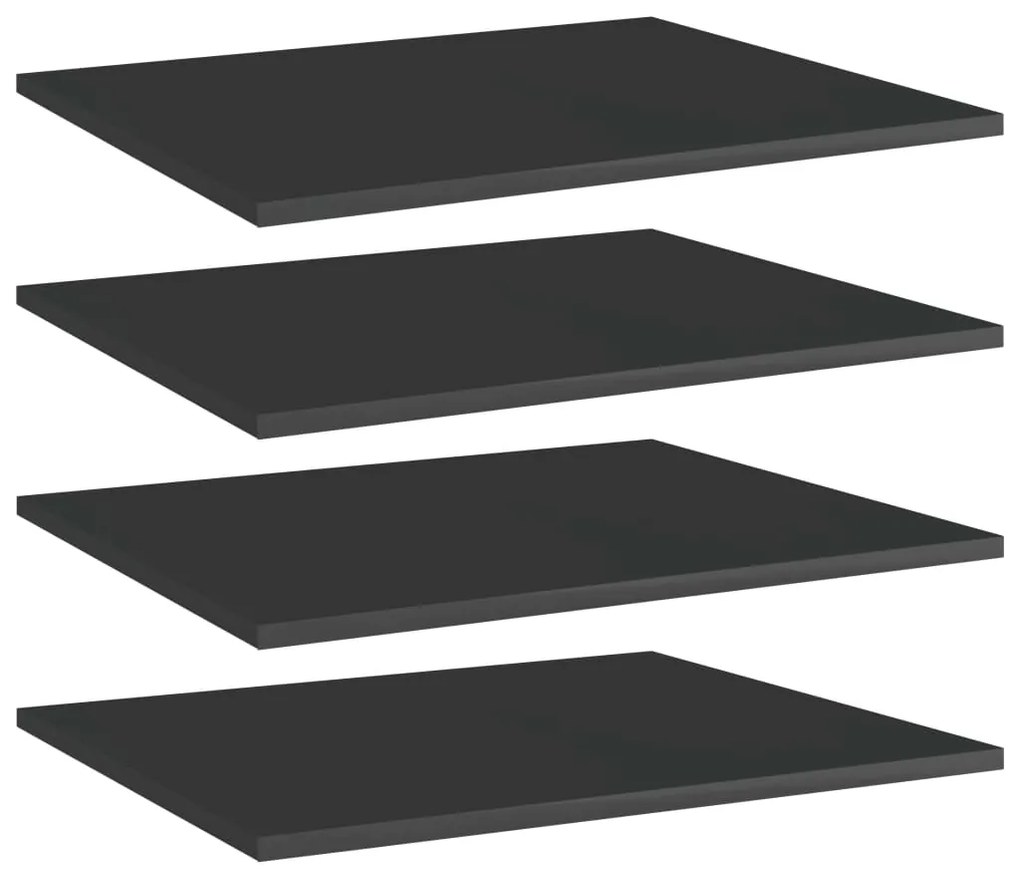 vidaXL Prateleiras para estante 4 pcs 60x50x1,5cm contraplacado preto