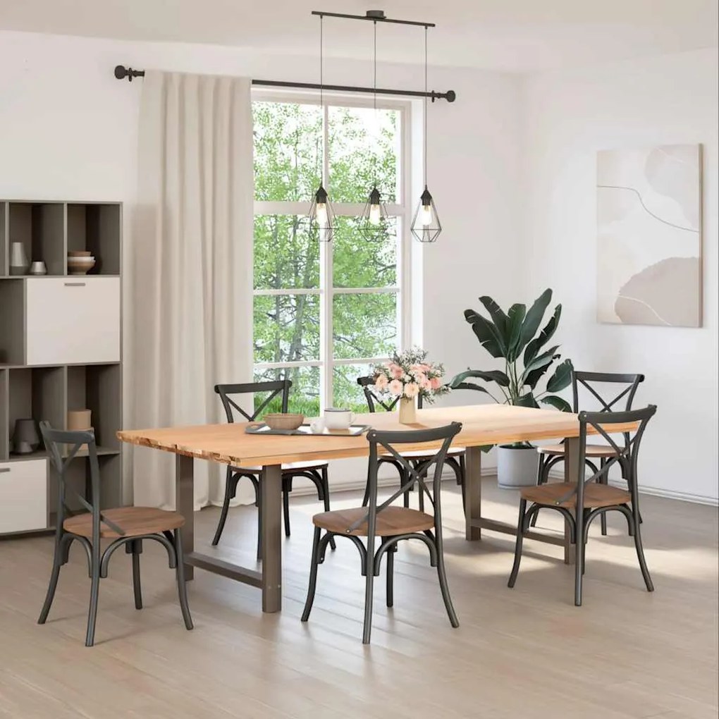 Pés para mesa de jantar em aço natural, 2 peças, 90x (72-73) cm, aço