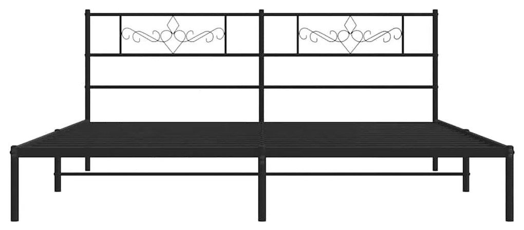 Estrutura de cama com cabeceira 183x213 cm metal preto