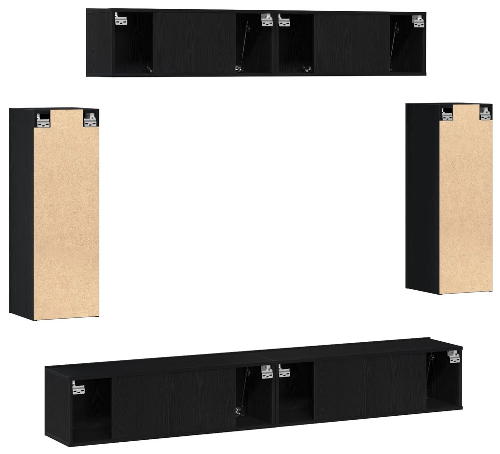 Conjunto de Cabinete de TV de 6 Peças - Madeira Engenheirada em Acabam