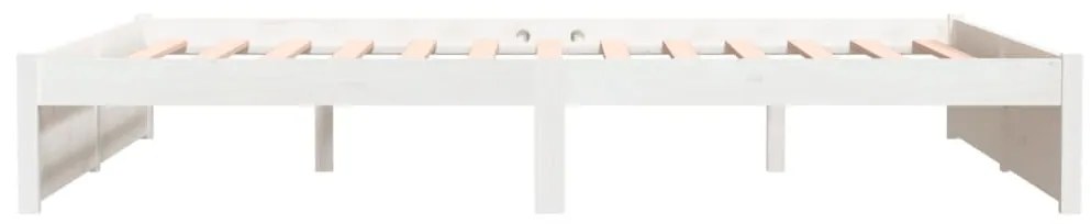 Estrutura de cama king 150x200 cm madeira maciça branco