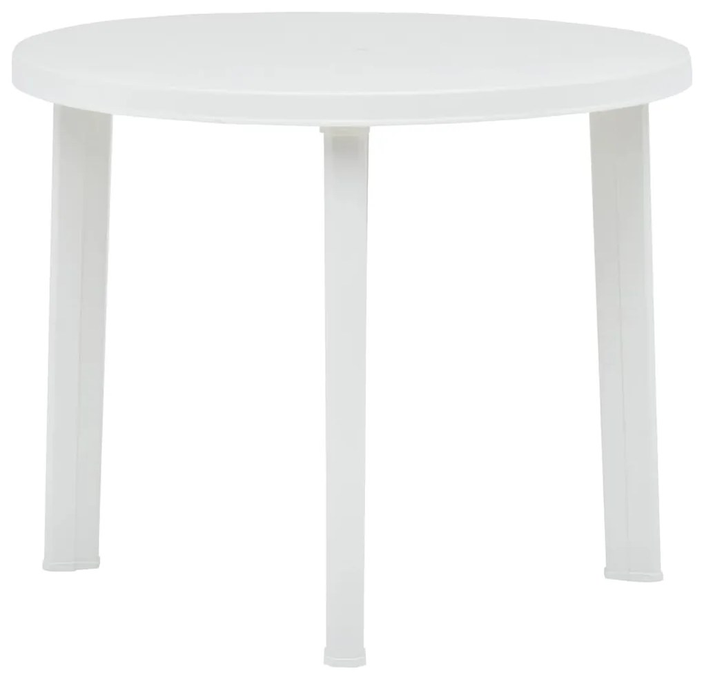 vidaXL Mesa de jardim 89 cm plástico branco