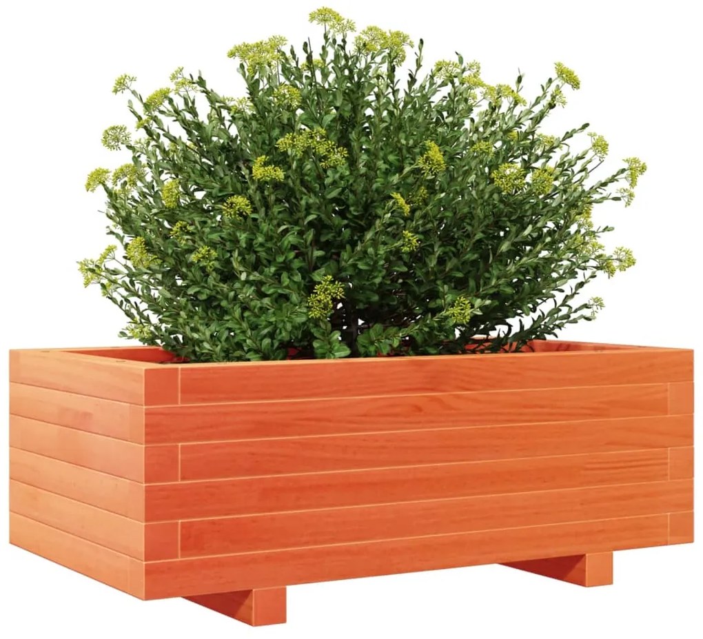 Vaso/floreira de jardim 70x40x26,5 cm pinho maciço castanho-mel