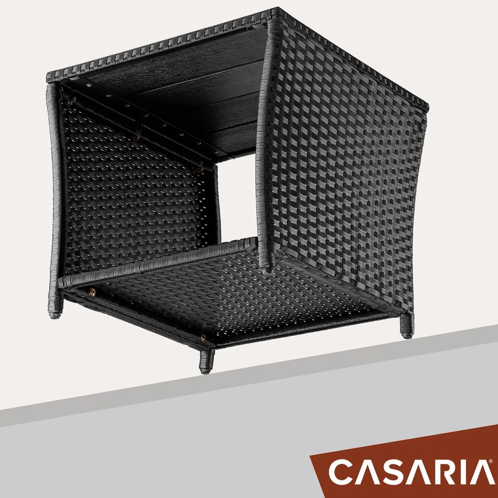 Mesa de apoio Polyrattan Vedis 45x45x40cm Preto
