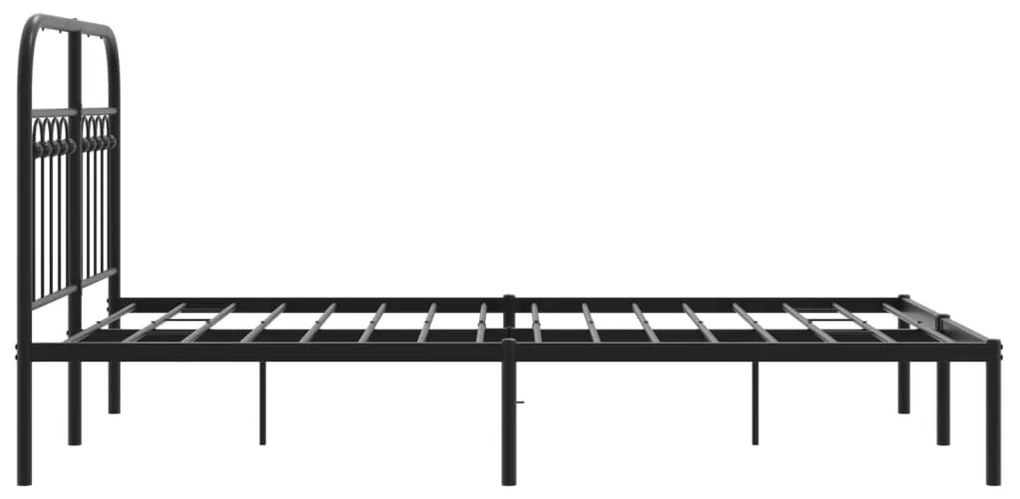 Estrutura de cama com cabeceira 120x200 cm metal preto