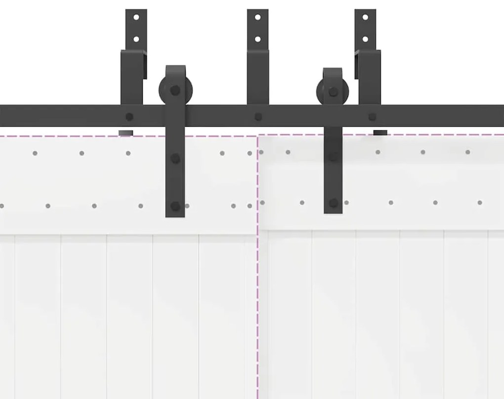 Kit de ferragens para porta deslizante 427 cm aço preto