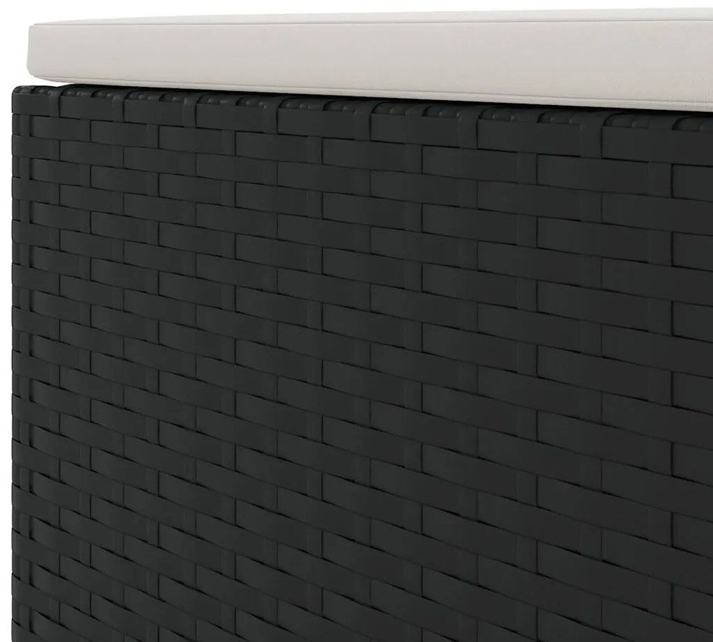 8 pcs conjunto lounge de jardim c/ almofadões vime PE preto