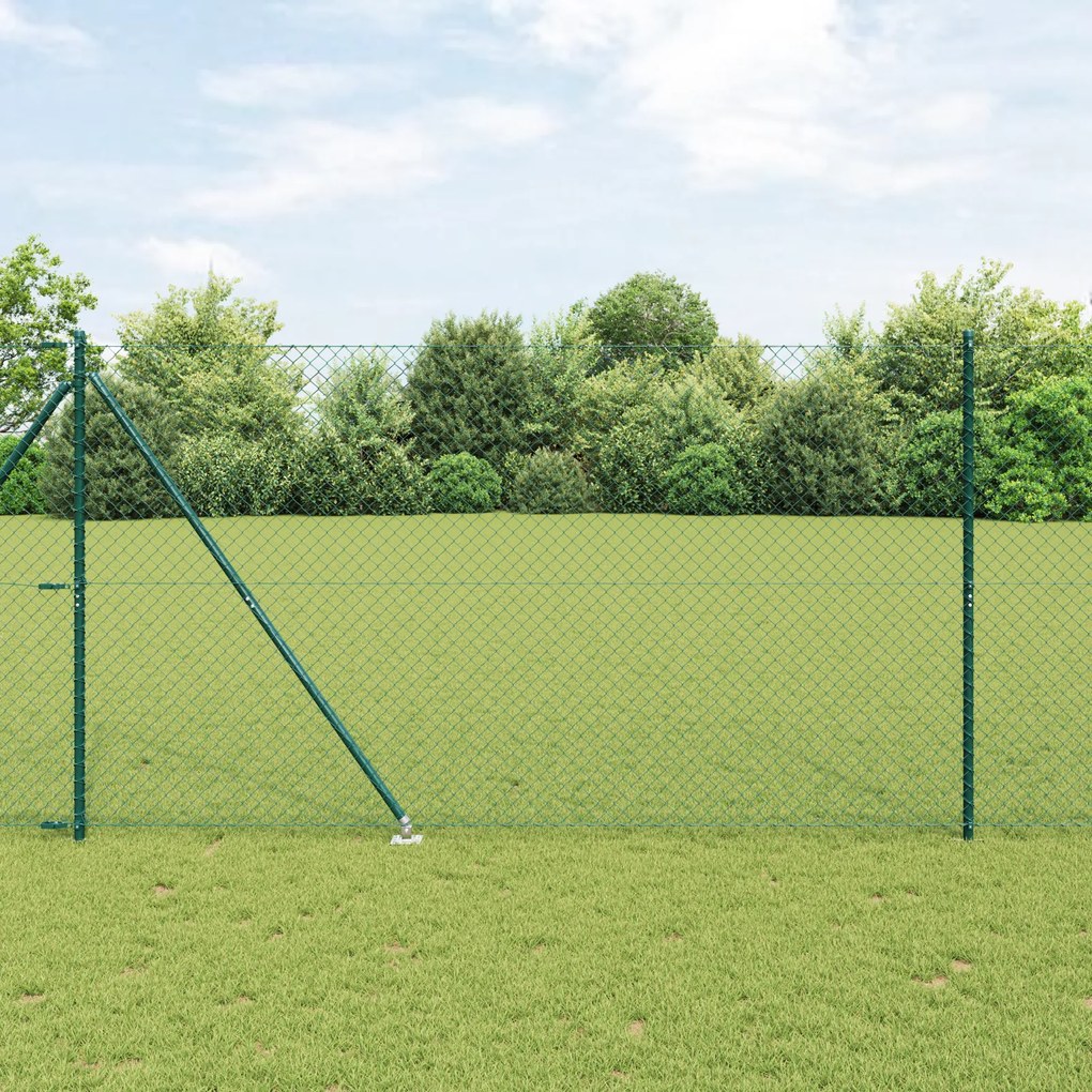 Cerca de Corrente Conjunto de 2 Verde Metal 1,5 x 25 m