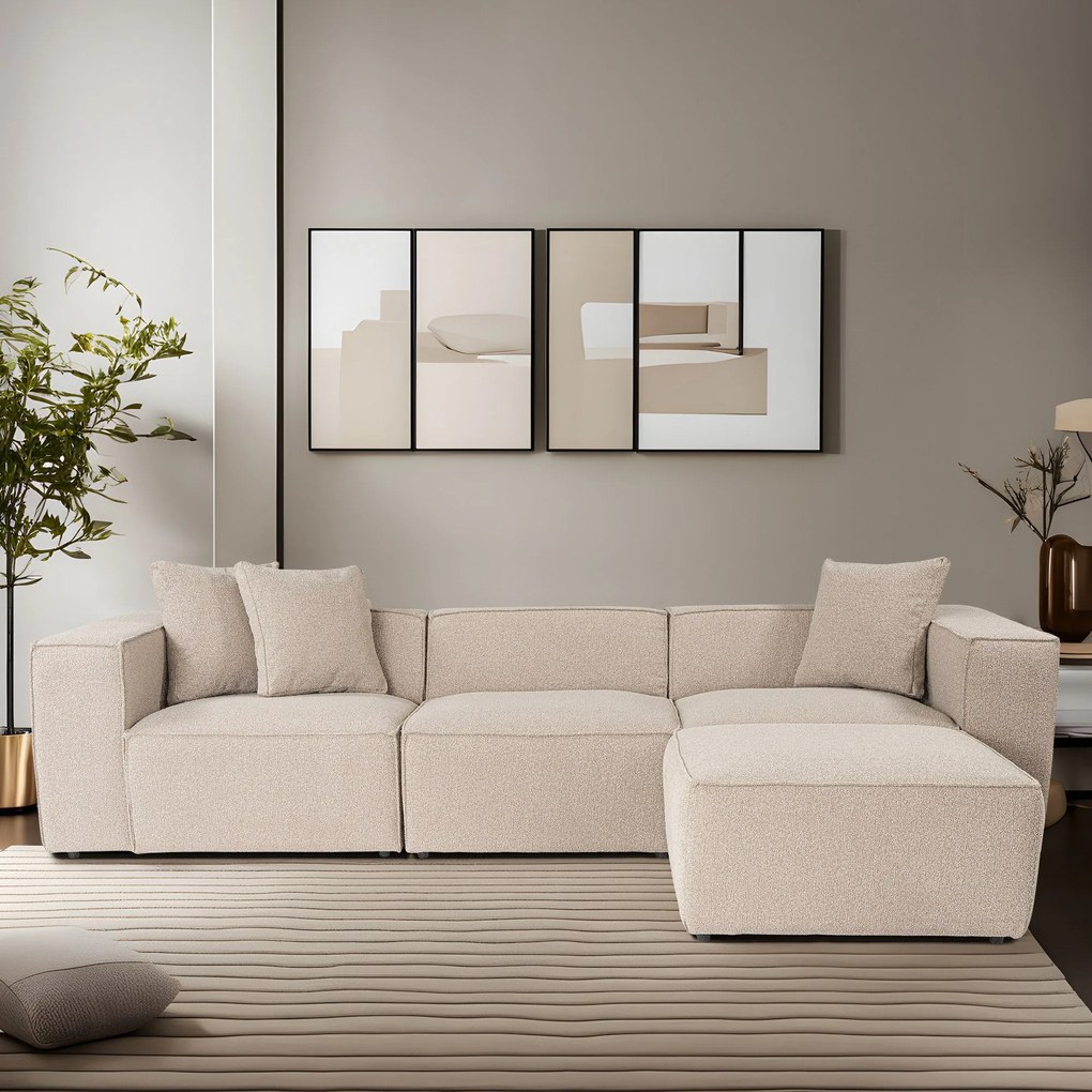 Sofá de Canto Lora – Pêssego – 303x193x65 cm