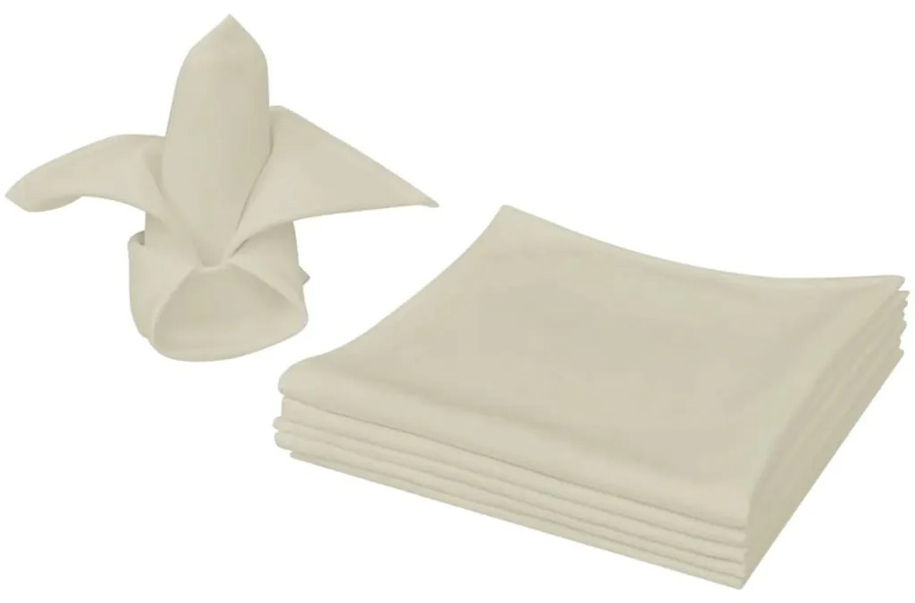 vidaXL Guardanapos de jantar 25 pcs 50x50 cm creme