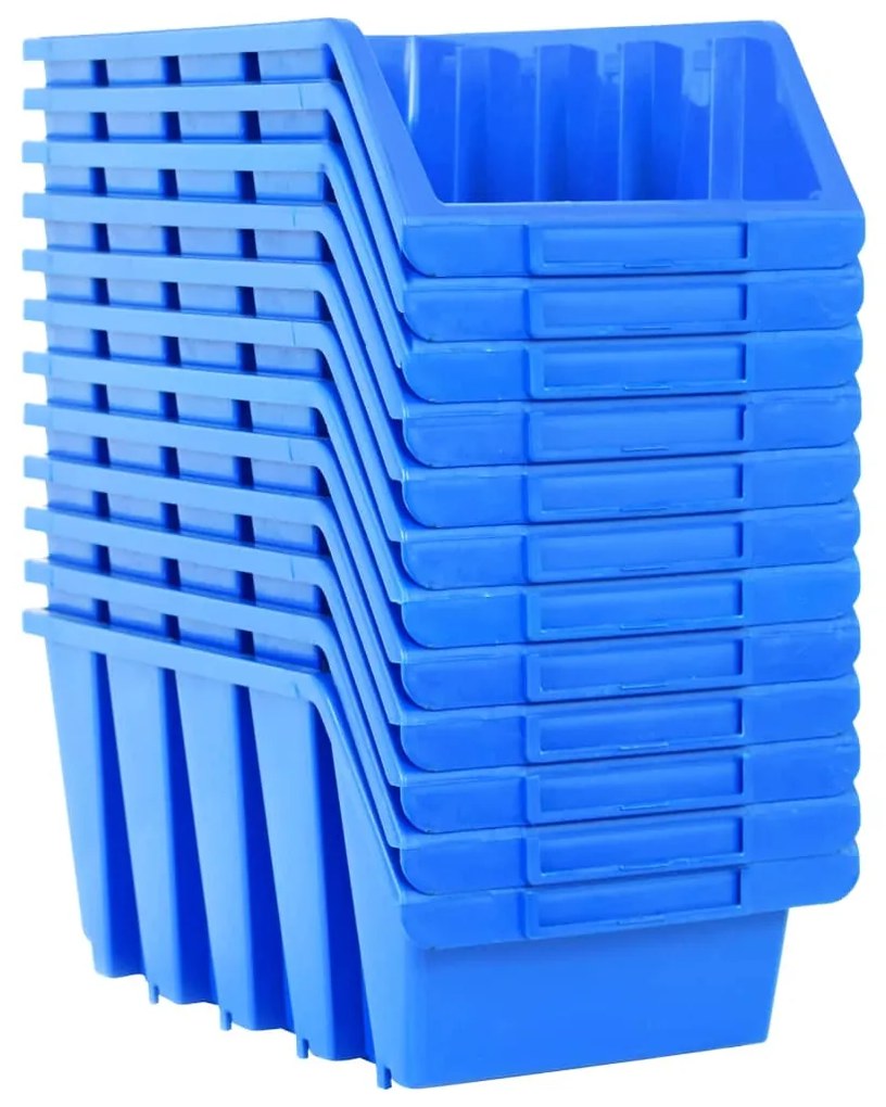 Caixas de arrumação empilháveis 14 pcs plástico azul