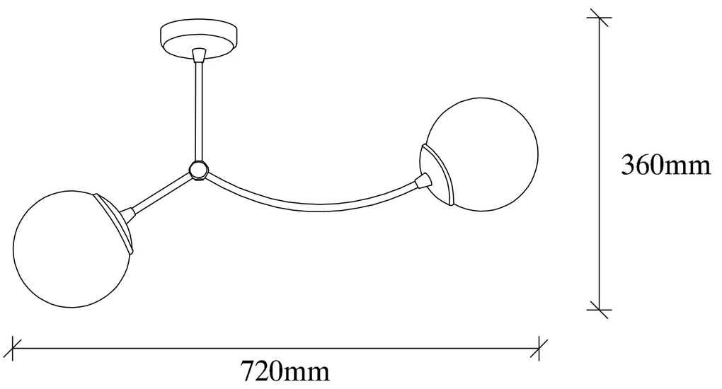Chandelier Kromozom – Branco/Preto – 72 x 15 cm