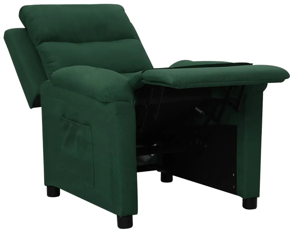 Poltrona reclinável tecido verde-escuro