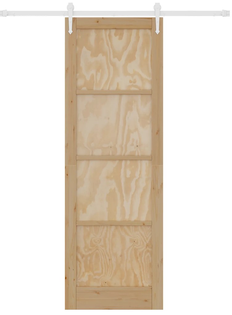 Porta Deslizante vidaXL com Conjunto de Ferragens 78x232 cm Madeira Ma