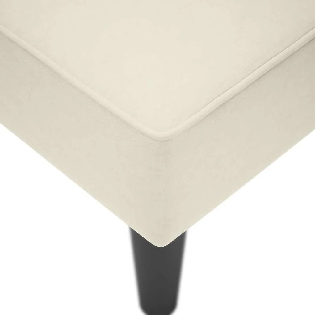 Chaise-longue com apoio de braço direito veludo creme