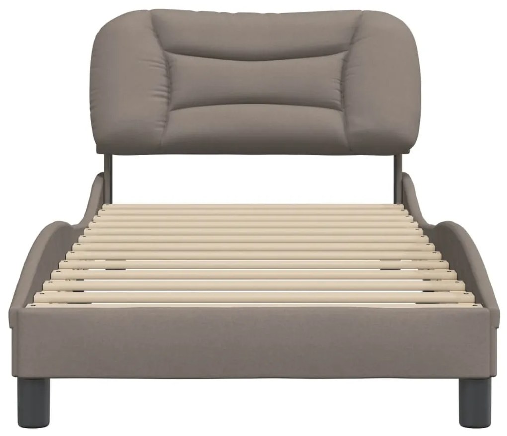 Estrutura de cama sem colchão 90x190 cm tecido cinzento