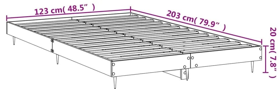 Estrutura de cama 120x200 cm derivados de madeira branco