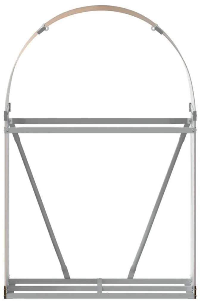 Suporte de lenha 80x45x120 cm aço galvanizado castanho-claro